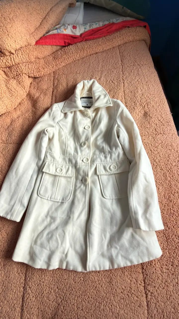 Abrigo blanco de mujer talla M