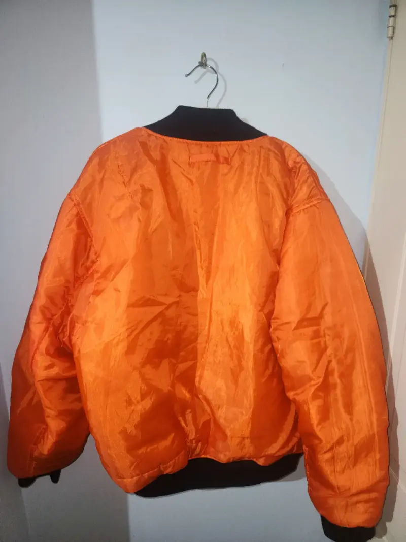 Chaqueta bomber reversible azul y naranja - 4