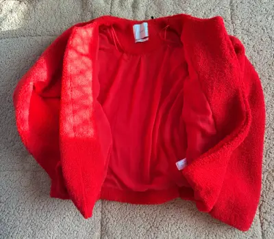 Chaqueta roja de lana para mujer - miniatura 2
