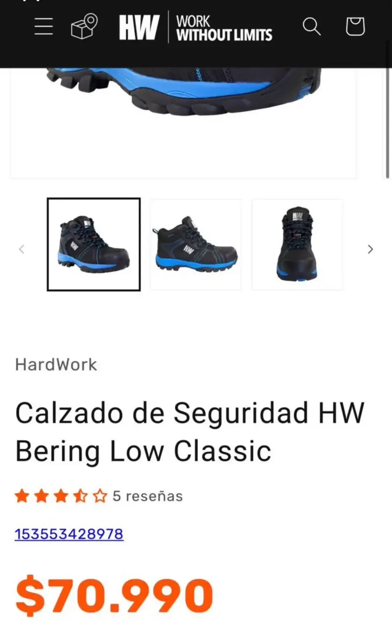 Botas de seguridad HW Bering Low Classic negras - 2
