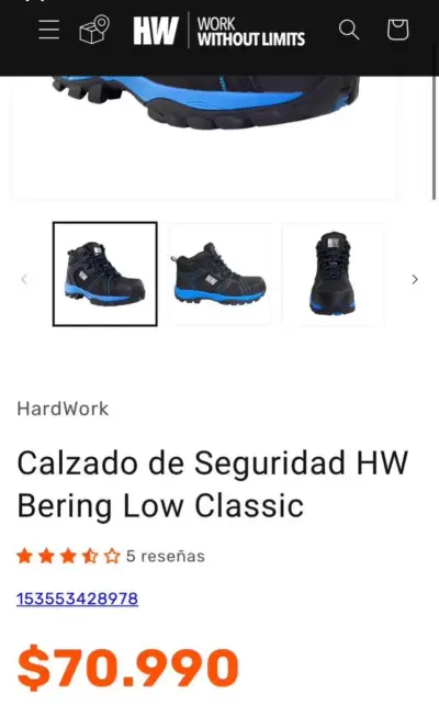 Botas de seguridad HW Bering Low Classic negras - miniatura 2
