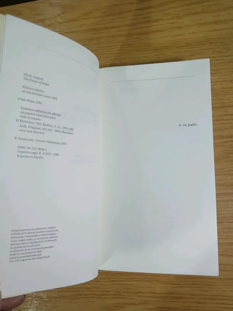 Libro 'El Sueño de Escipión' de Iain Pears - 2