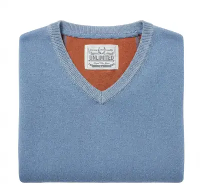 Suéter Azul Cuello V Unlimited - miniatura 2
