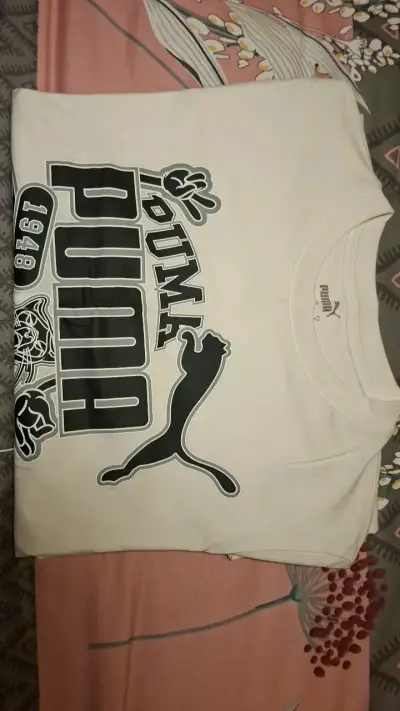 Polera blanca Puma con logo grande - miniatura 1