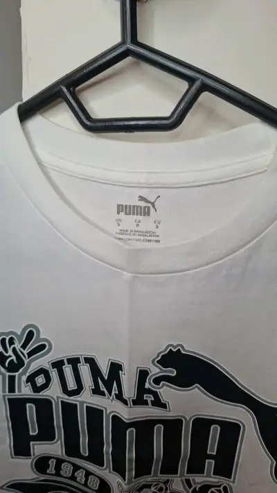 Polera blanca Puma con logo grande - miniatura 3