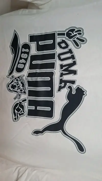 Polera blanca Puma con logo grande - miniatura 4