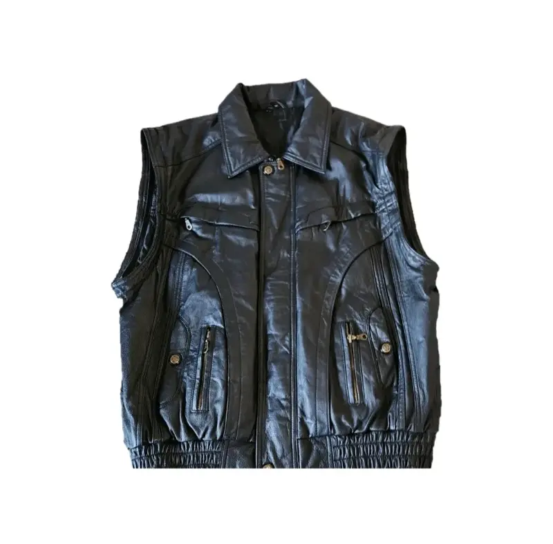 Chaqueta de cuero negra desmontable - 3