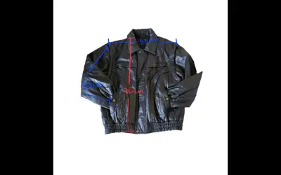 Chaqueta de cuero negra desmontable - miniatura 5