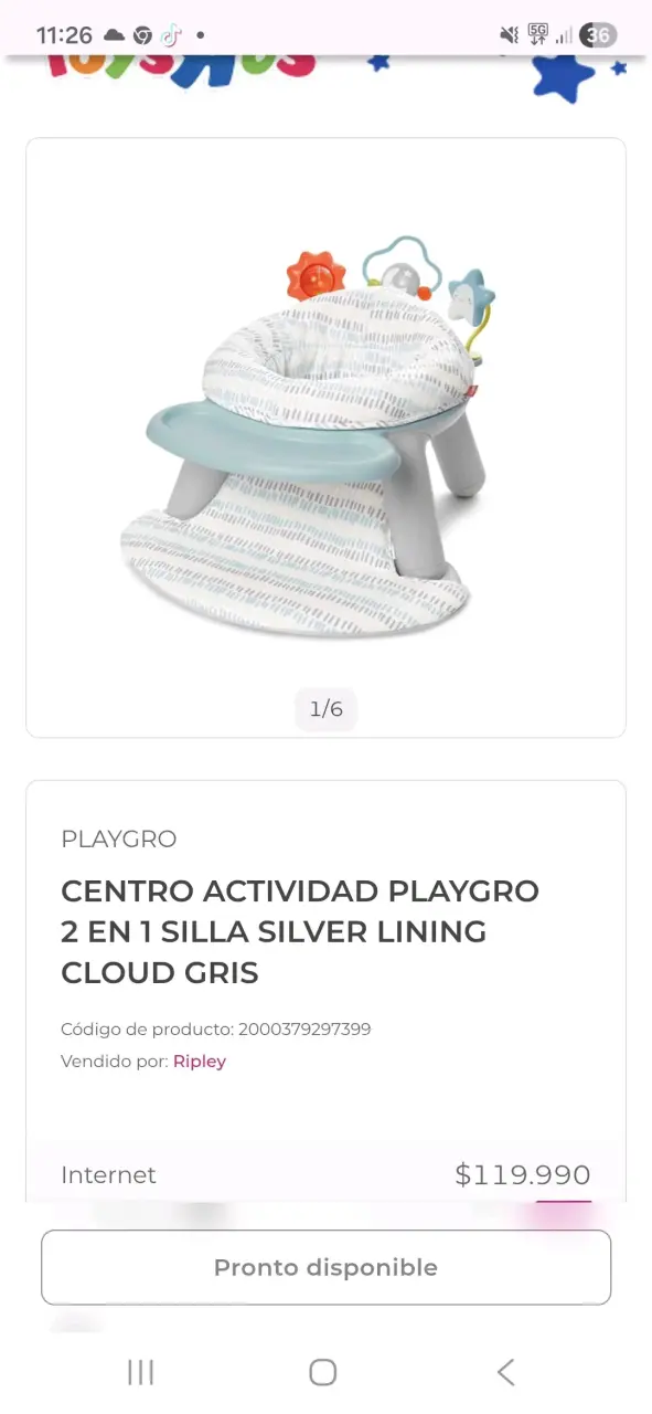 Centro de Actividad Playgro 2 en 1 Gris