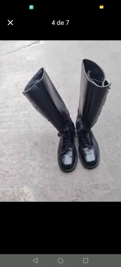 Botas negras de cuero de montar - miniatura 1