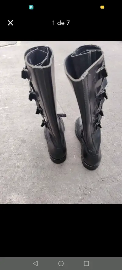 Botas negras de cuero de montar - miniatura 2