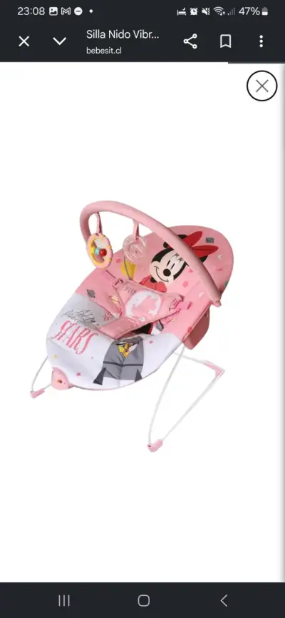 Silla Nido Vibradora Bebesit Minnie Rosa - miniatura 1