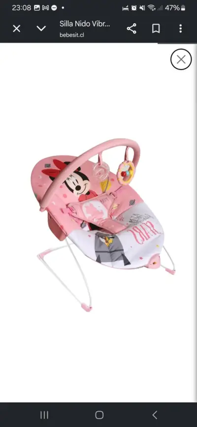 Silla Nido Vibradora Bebesit Minnie Rosa - miniatura 3