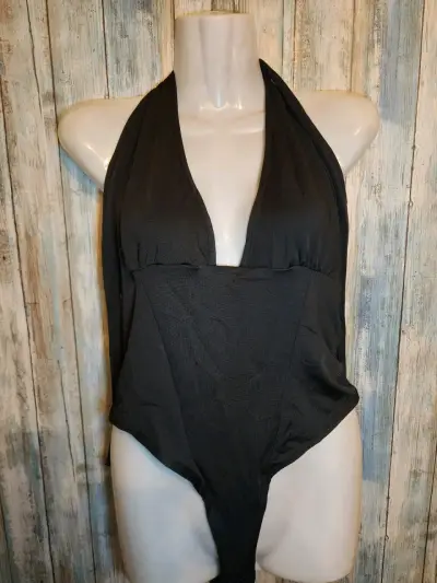 Body de encaje negro con mangas largas - miniatura 4