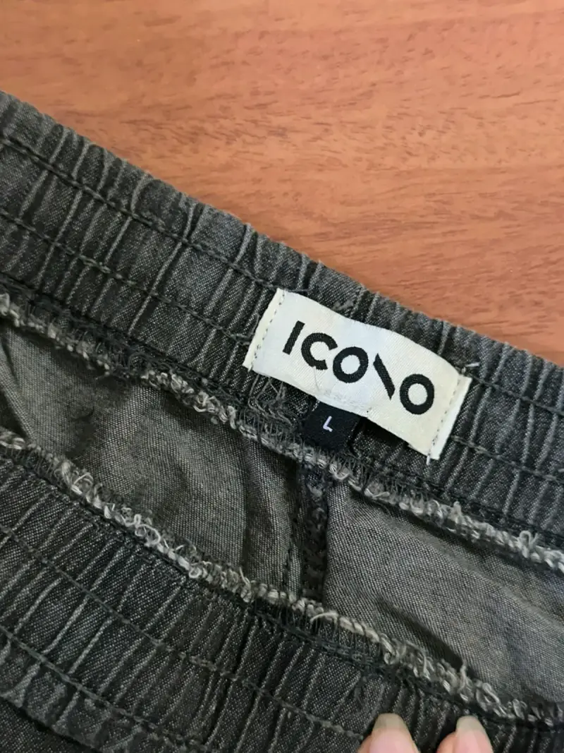 Shorts de mezclilla con flecos Icono talla L - 2