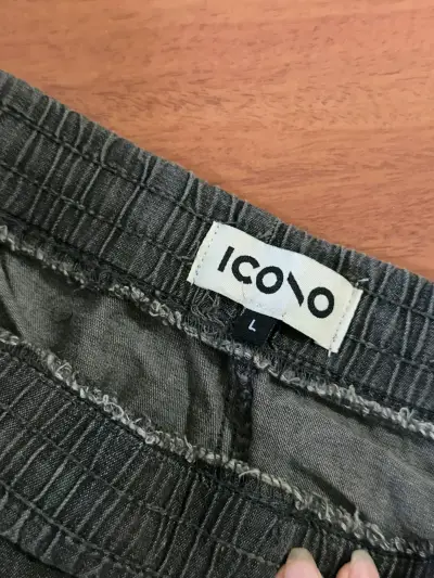 Shorts de mezclilla con flecos Icono talla L - miniatura 2