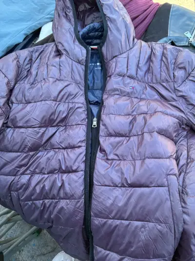 Chaqueta acolchada Tommy Hilfiger morada - miniatura 1