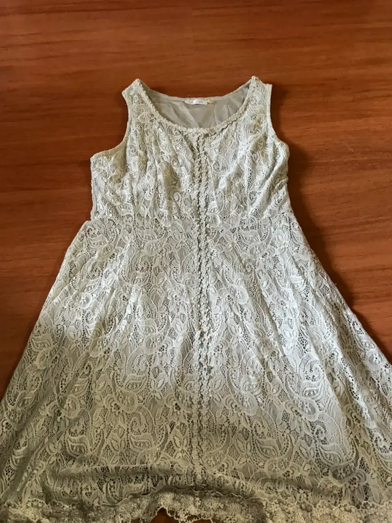 Vestido de encaje gris para mujer talla L - 1