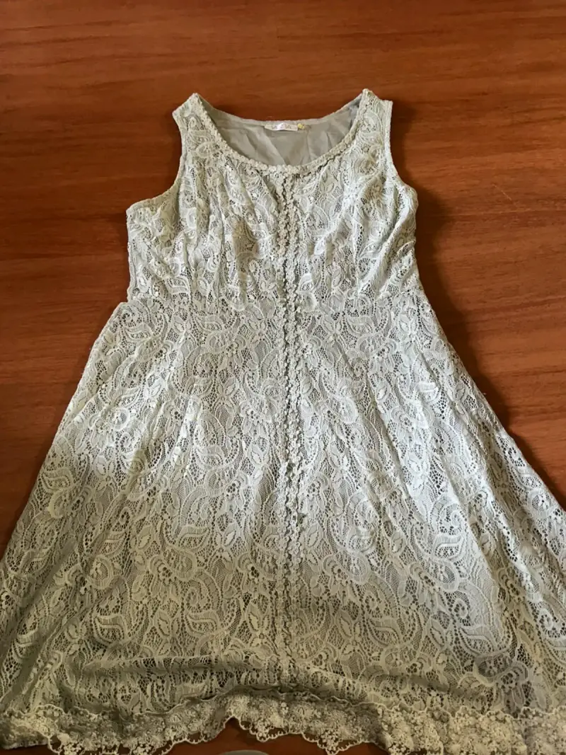 Vestido de encaje gris para mujer talla L - 2