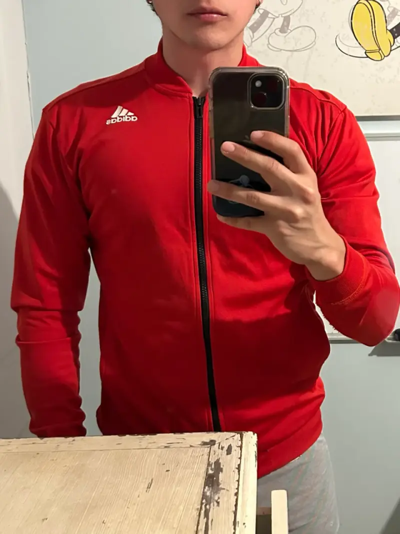 Chaqueta deportiva roja Adidas para hombre - 1