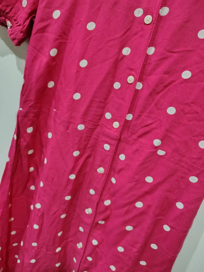 Vestido rosa con lunares blancos - 3