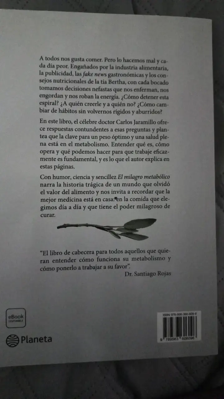 Libro El Milagro Metabólico de Dr. Carlos Jaramillo - 2