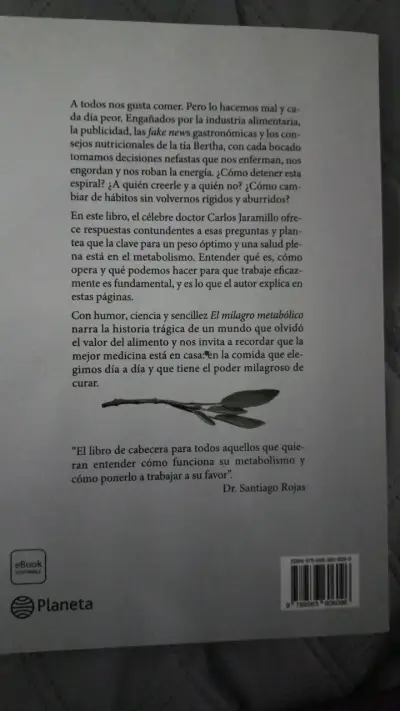 Libro El Milagro Metabólico de Dr. Carlos Jaramillo - miniatura 2