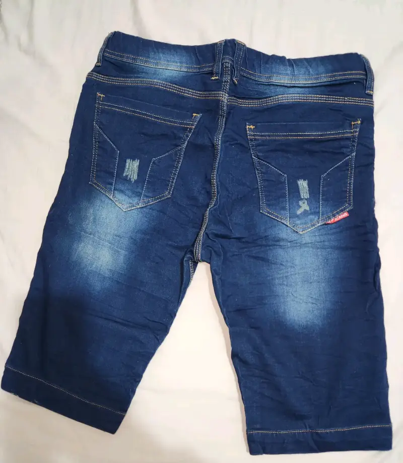 Bermudas de mezclilla azul para hombre - 2