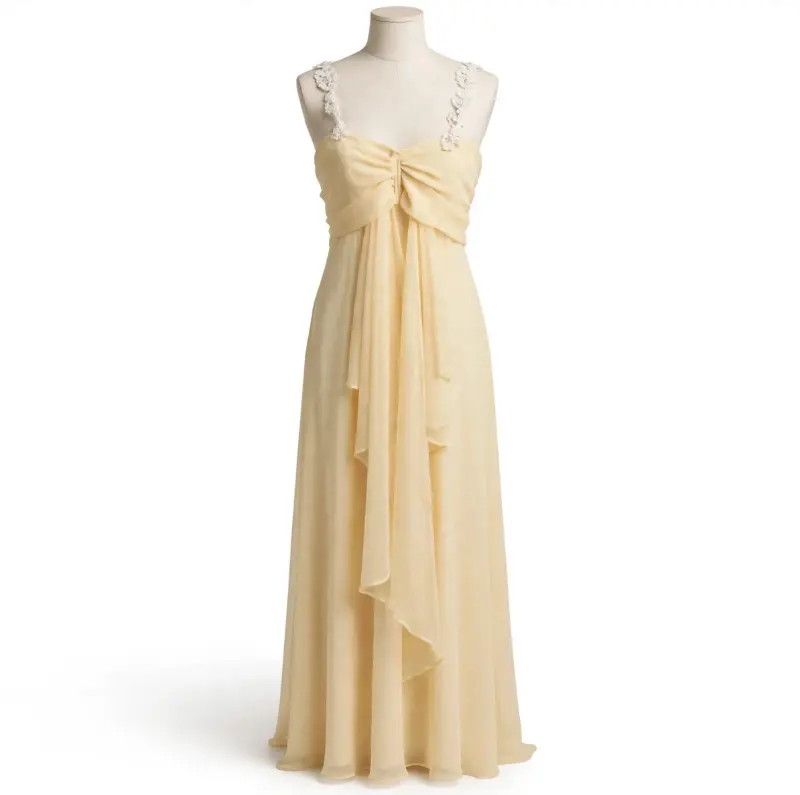 Vestido de noche largo con encaje floral - 2