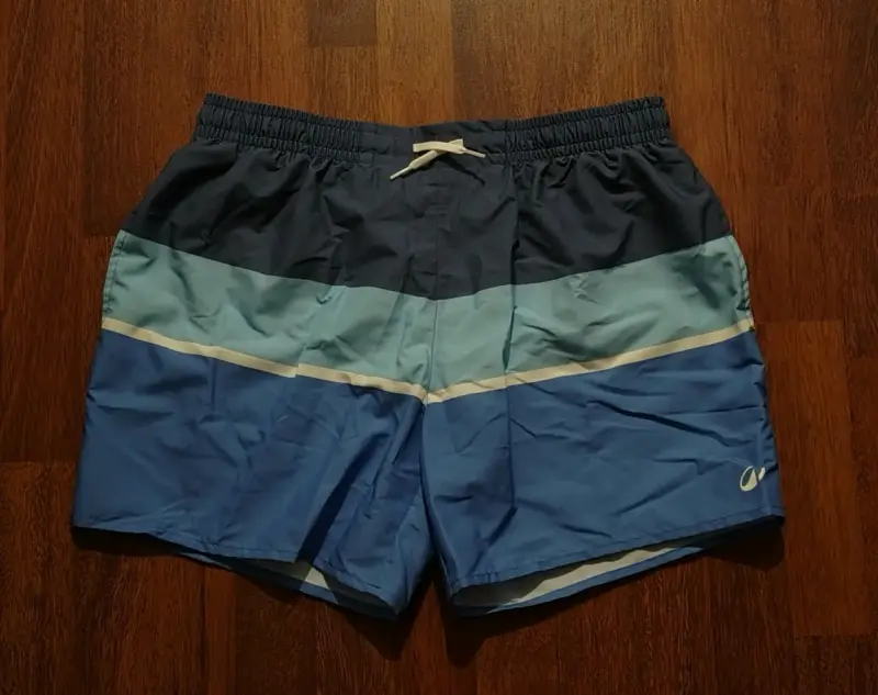 Shorts de baño para hombre a rayas azules