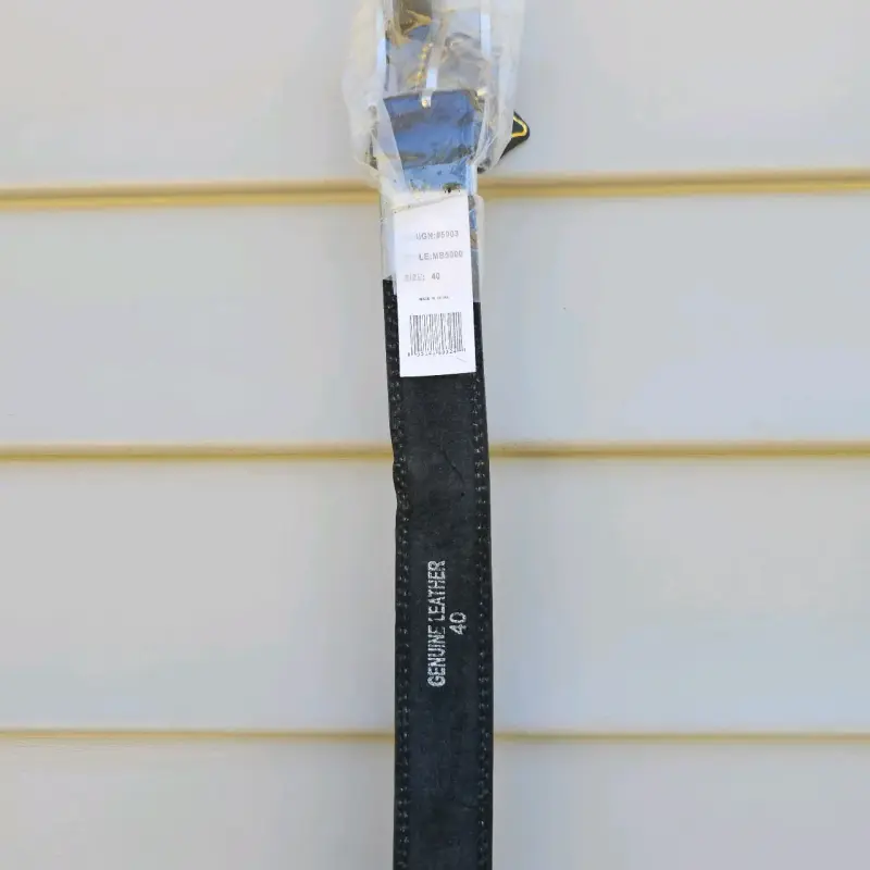 Cinturón de cuero genuino negro talla 40 - 4