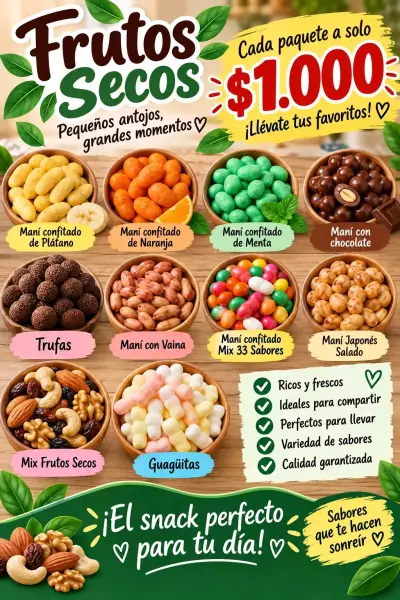 Frutos secos variados, mix de sabores - miniatura 1