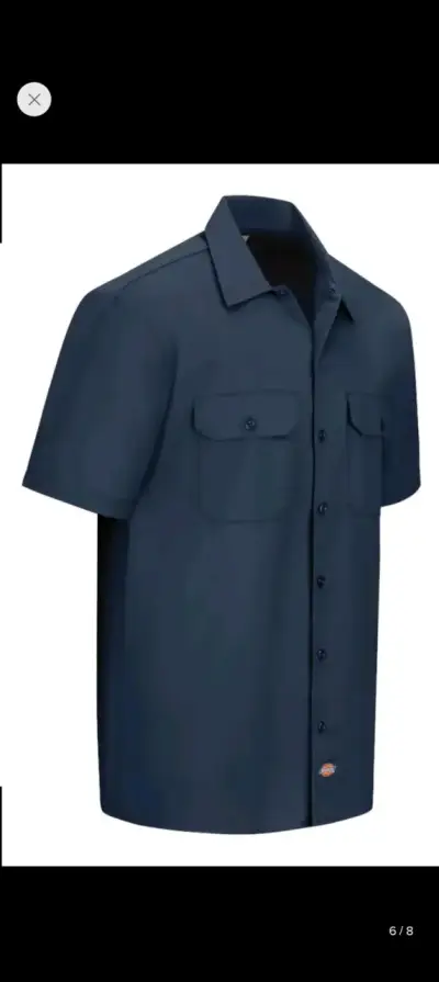 Camisa azul de trabajo Dickies con bolsillos - miniatura 2