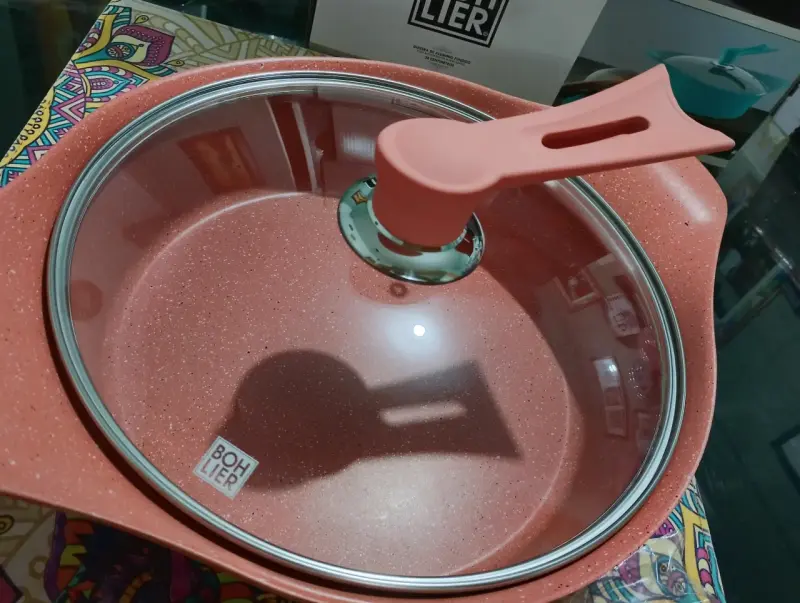 Olla de cocina antiadherente con tapa de vidrio - 4
