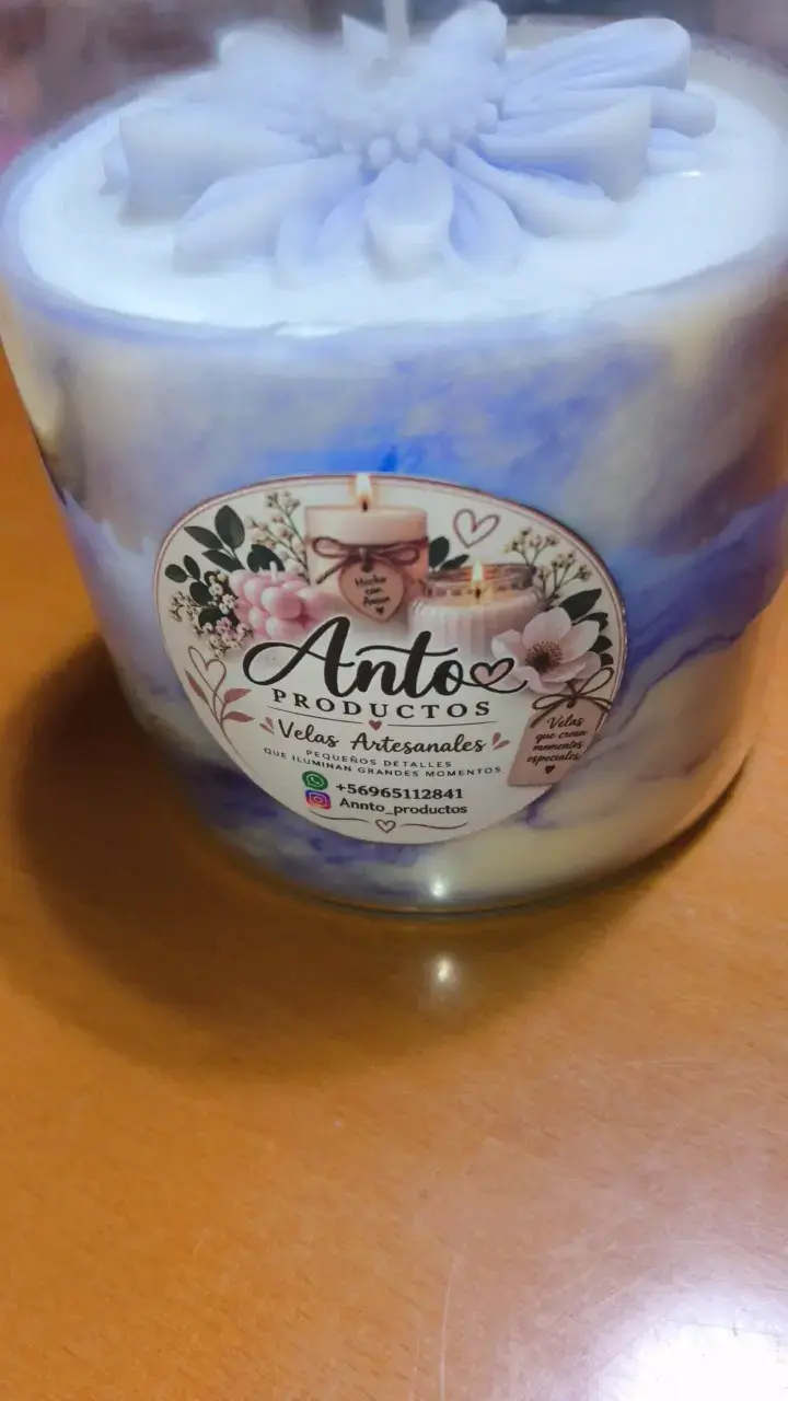 Vela aromática Dulce Tentación con diseño floral - 3