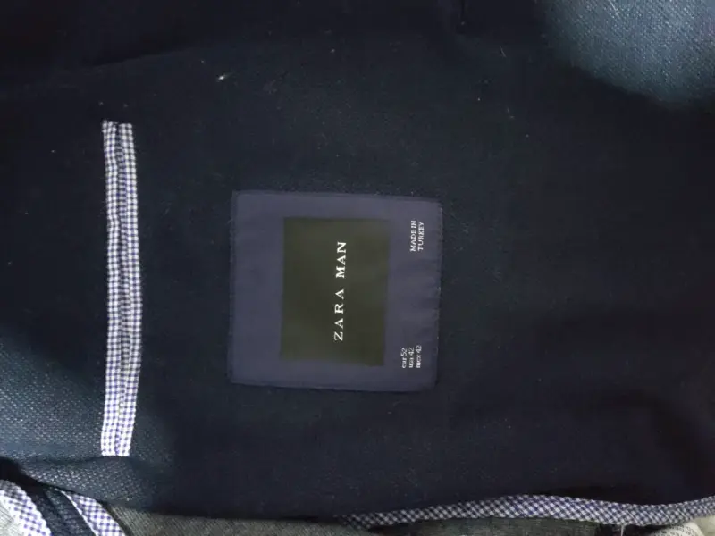 Blazer azul marino Zara Man con coderas - 3