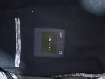 Blazer azul marino Zara Man con coderas - miniatura 3
