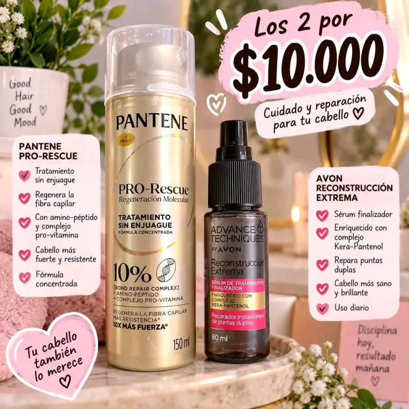 Pack Tratamiento Capilar Pantene y Avon