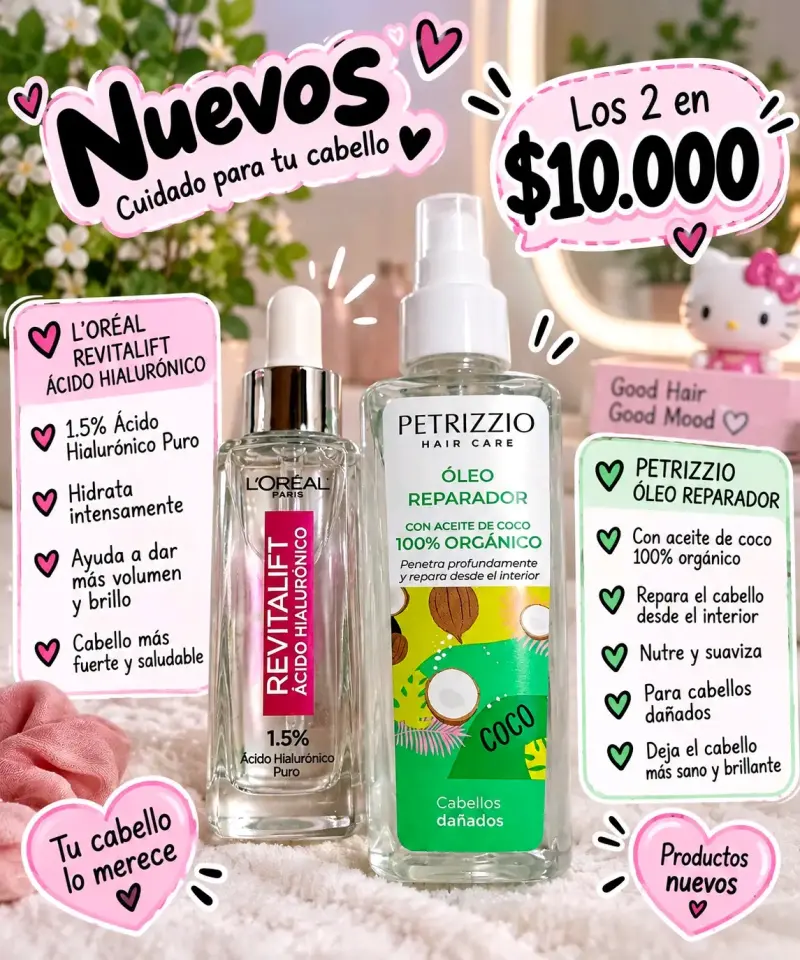 Set cuidado capilar L'Oréal Revitalift y Petrizzio Óleo Reparador