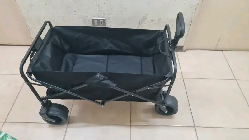 Carro plegable de carga negro con ruedas - 3