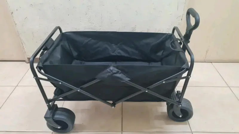 Carro plegable de carga negro con ruedas - 4