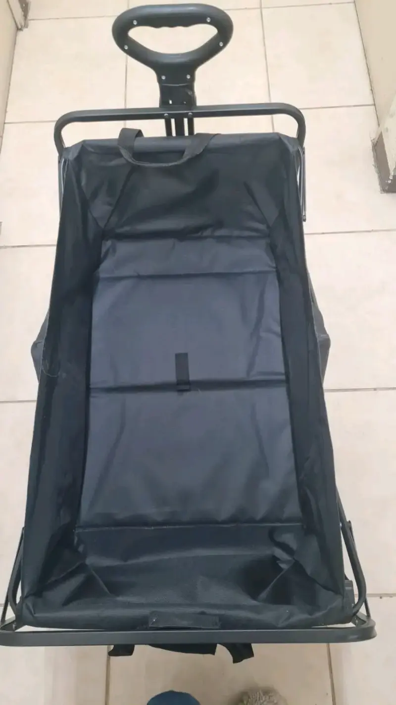 Carro plegable de carga negro con ruedas - 5
