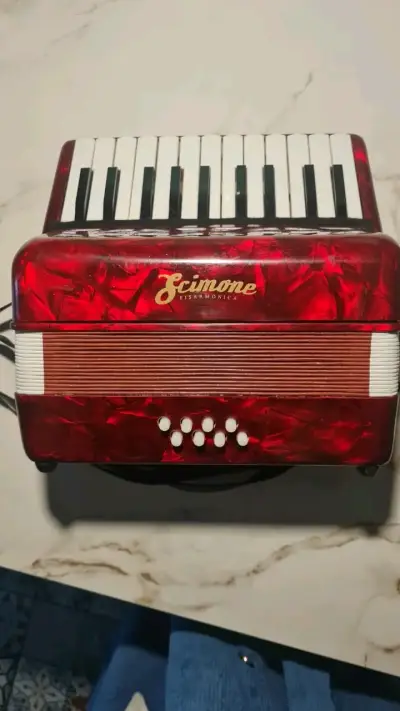 Acordeón de juguete rojo para niños Scimone - miniatura 3