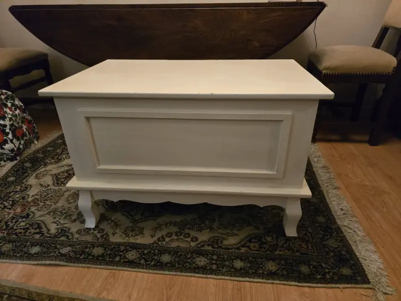 Baúl blanco estilo vintage con amplio espacio - 6