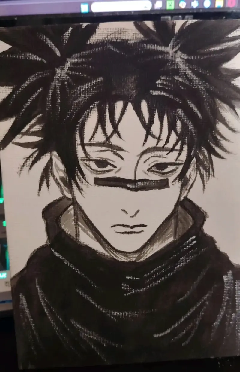 Cuadros de arte anime en blanco y negro - 1