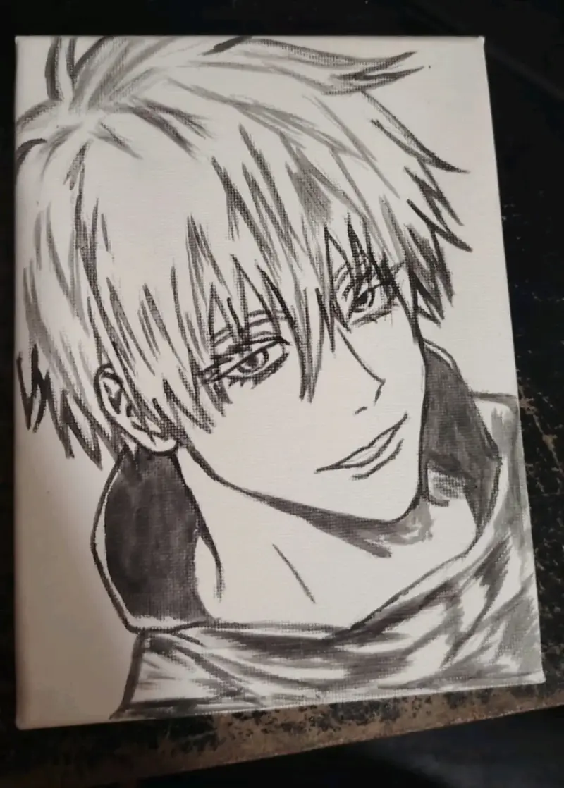Cuadros de arte anime en blanco y negro - 2