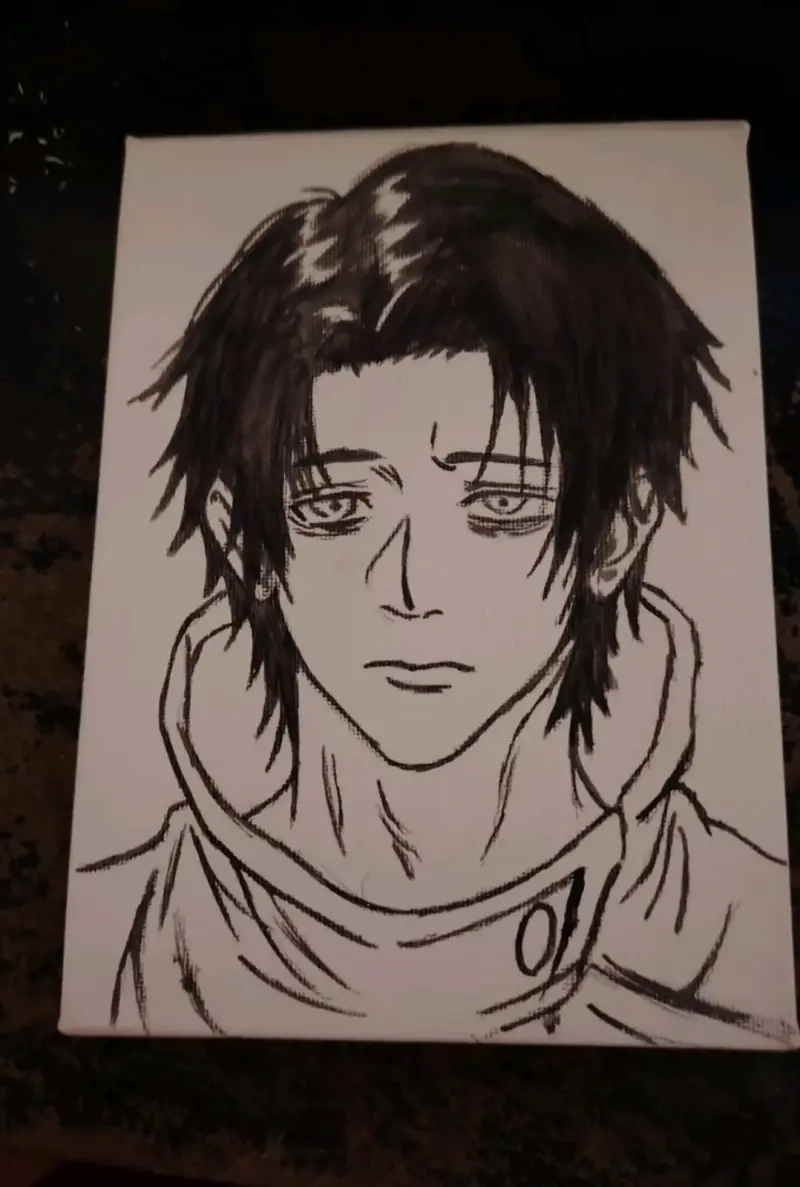 Cuadros de arte anime en blanco y negro - 3