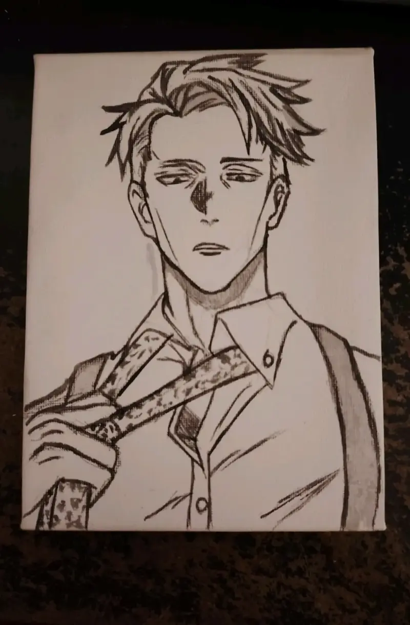 Cuadros de arte anime en blanco y negro - 4