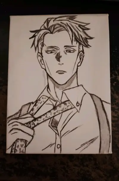 Cuadros de arte anime en blanco y negro - miniatura 4