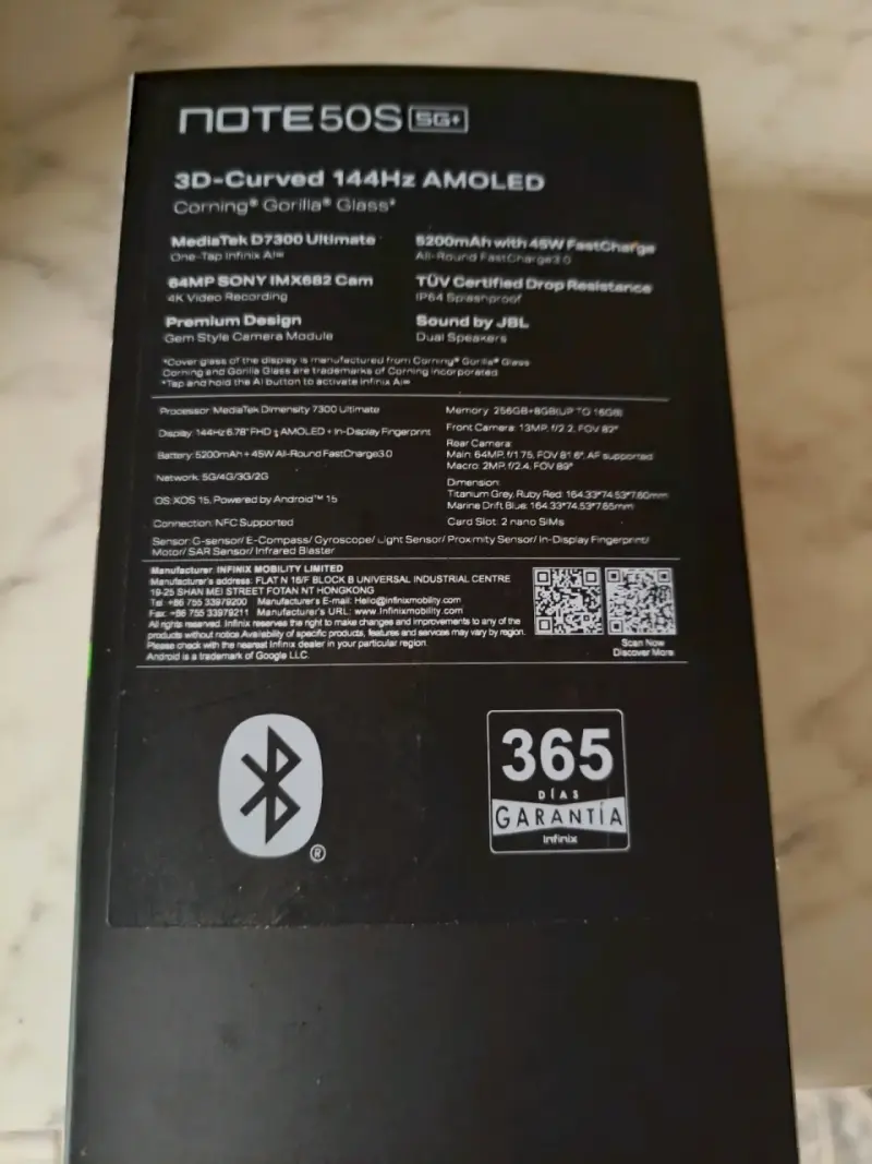 Smartphone Infinix Note 50S 5G con Pantalla AMOLED - 2